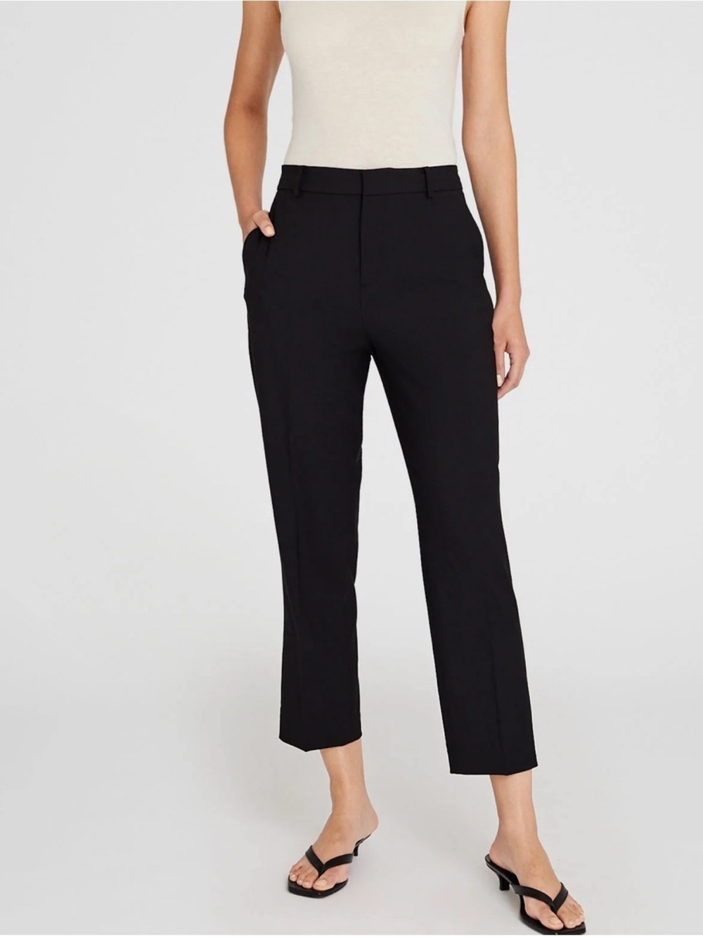 Club Monaco cropped black trouser pant size 00